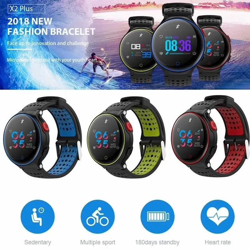 X2Plus Color Screen Bluetooth Smart Watch Bracelet Fitness Pedometer Heart Rate Blood Pressure Sleep Monitor Sports Bracelet
X2Plus Color Screen Bluetooth Smart Watch Bracelet Fitness Pedometer Heart Rate Blood Pressure Sleep Monitor Sports Bracelet