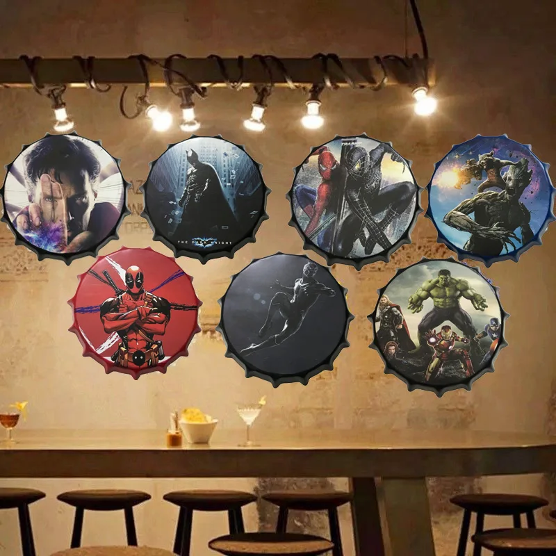 8.27 Inch Home Creative Wall Hanging Beer Cover Iron Round Avengers Cartoon Film and Television Hero Home Decor Decorations 22cm
8.27 Inch Home Creative Wall Hanging Beer Cover Iron Round Avengers Cartoon Film and Television Hero Home Decor Decorations 22cm