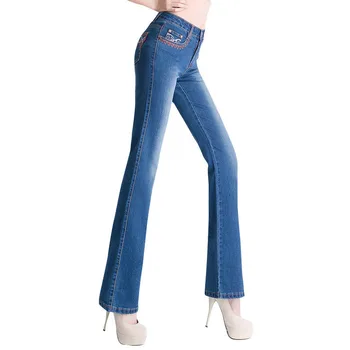 New Fashion Embroidery Female Mid Waist Bell Bottom Jeans Womens Boot Cut Denim Pants Flare Jeans
New Fashion Embroidery Female Mid Waist Bell Bottom Jeans Womens Boot Cut Denim Pants Flare Jeans