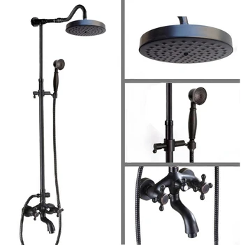 Luxury Oil Rubbed Bronze Wall Mounted Bathroom Rain Shower Faucet Set Double Cross Handle Bath Tub Mixer Tap Crs758
Luxury Oil Rubbed Bronze Wall Mounted Bathroom Rain Shower Faucet Set Double Cross Handle Bath Tub Mixer Tap Crs758