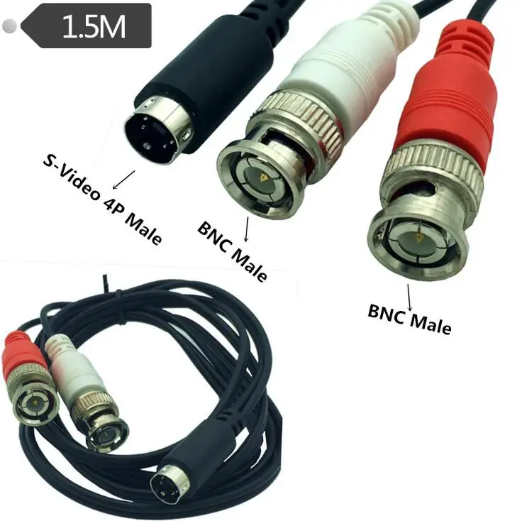 Фото S-Video 4Pin Male 'Y' cable (4-Pin S-VHS to Two BNC Connectors) 1.5m | Электроника