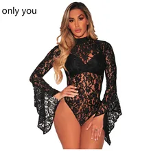 Only You Autumn Combinaison Femme Black White Sheer Floral Lace Bell Sleeve Turtleneck Bodysuit Long Sleeve Body Mujer LC32158
Only You Autumn Combinaison Femme Black White Sheer Floral Lace Bell Sleeve Turtleneck Bodysuit Long Sleeve Body Mujer LC32158