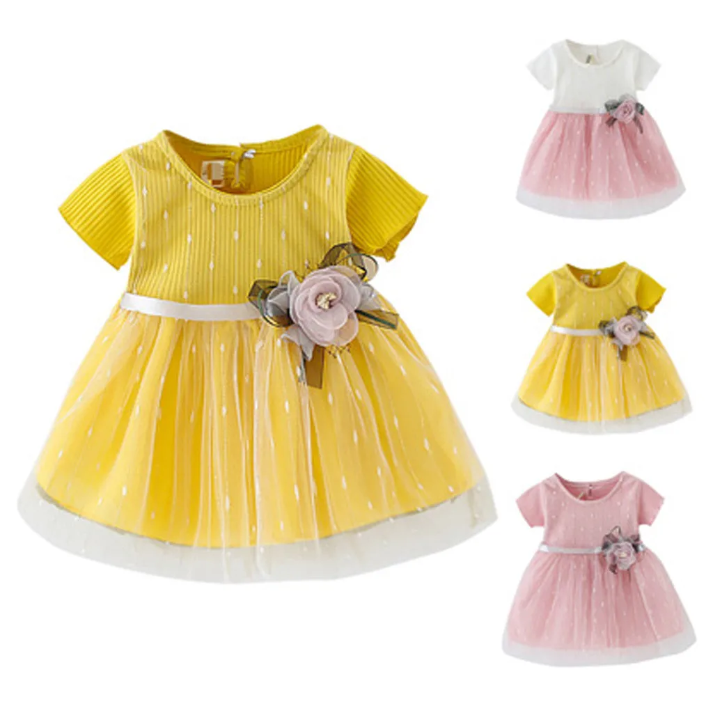 Summer New Fashion Infant Kid Baby Girl Short Sleeve Tulle Flower Princess Dress Clothing Wholesale Free Ship Z4
Summer New Fashion Infant Kid Baby Girl Short Sleeve Tulle Flower Princess Dress Clothing Wholesale Free Ship Z4