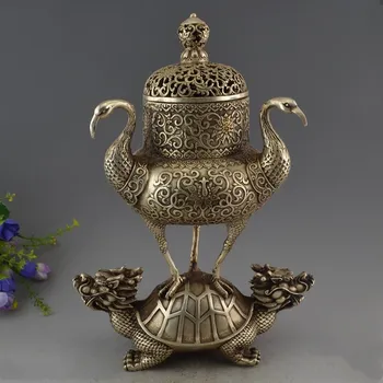 China archaize white copper phoenix standing double head dragon turtle Incense burner
China archaize white copper phoenix standing double head dragon turtle Incense burner