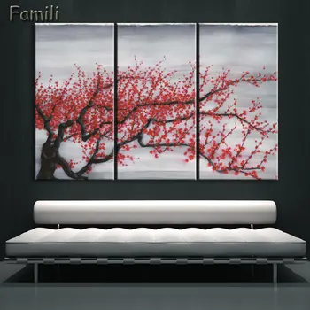 3Panel Print Hand Painted Pink Tree Flower Oil Painting on Canvas Cherry Blossom Chinese Wall Pictures For Living Room
3Panel Print Hand Painted Pink Tree Flower Oil Painting on Canvas Cherry Blossom Chinese Wall Pictures For Living Room