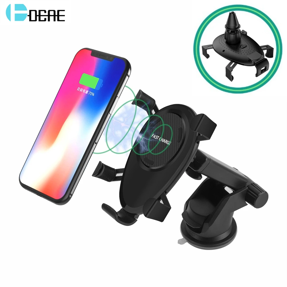 DCAE QI 10W Fast Wireless Charger Car Holder for iphone 8 X XS MAX XR Samsung Galaxy S8 S9 S7 Quick Charge Car Mount Phone Stand
DCAE QI 10W Fast Wireless Charger Car Holder for iphone 8 X XS MAX XR Samsung Galaxy S8 S9 S7 Quick Charge Car Mount Phone Stand