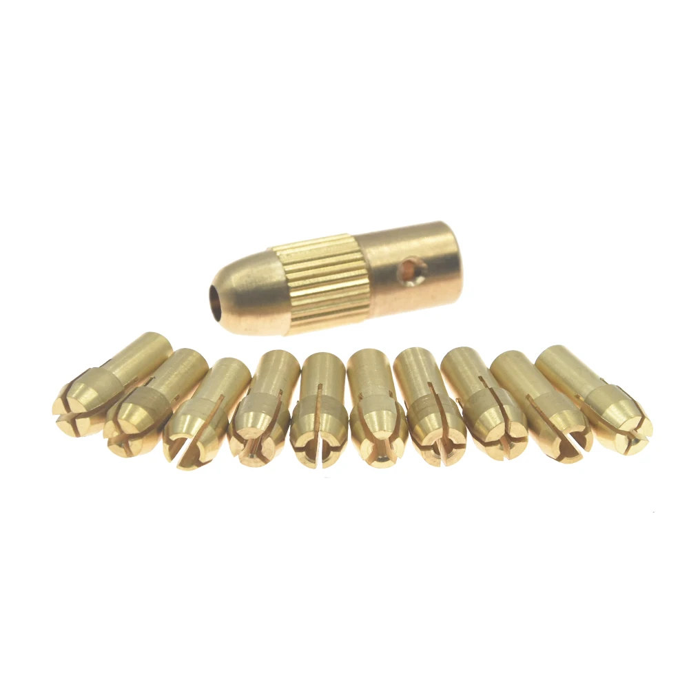 10pcs Mini 0.5-3mm Brass Twist Drill Collet Chuck Clamp Electric Grinder Dremel Rotary Power Tool for 2.3mm Motor Shaft
10pcs Mini 0.5-3mm Brass Twist Drill Collet Chuck Clamp Electric Grinder Dremel Rotary Power Tool for 2.3mm Motor Shaft
