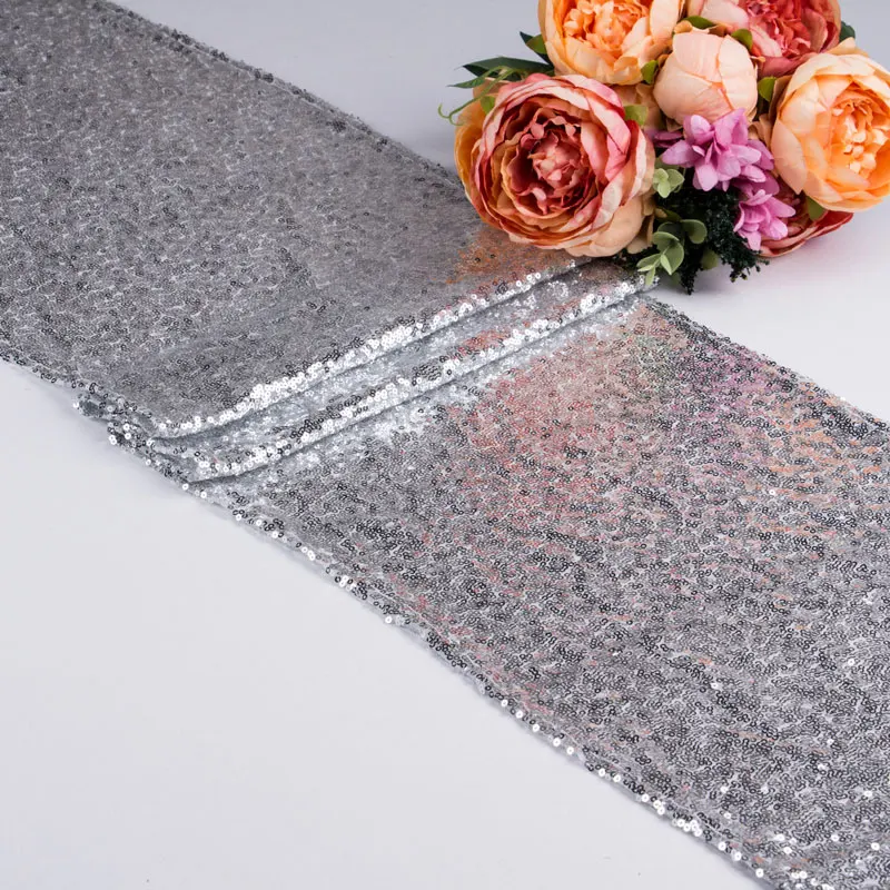 

5/10pcs/lot High Quality Silver/Gold/Rose Gold Sequin Table Runner For Banquet Table Wedding Party Decoration Runners 30x275cm