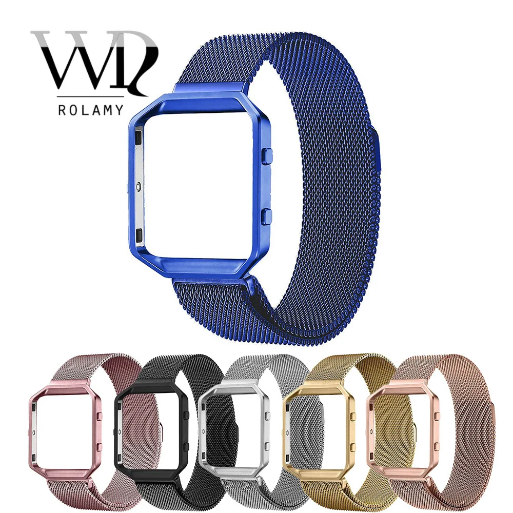 Rolamy Wholesale Replacement Milanese Steel Wrist Watchband Strap Magnetic Closure With Case Frame For Fitbit Blaze 23 watch
Rolamy Wholesale Replacement Milanese Steel Wrist Watchband Strap Magnetic Closure With Case Frame For Fitbit Blaze 23 watch