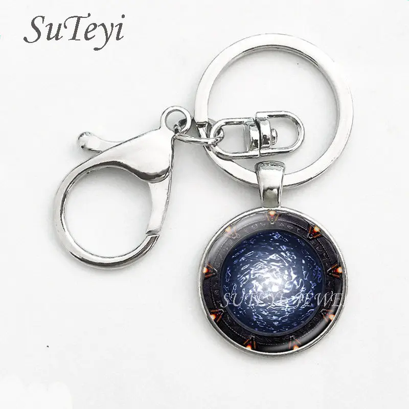 Новинка подвеска SUTEYI для брелоков в виде звездных ворот кольцо ключей стеклянный