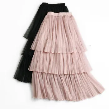2018 Summer New Woman Beige White Ruffle Pleated Long Mesh Skirt , Sweet Ladies Womens Elastic High Waisted Loose Skirts
2018 Summer New Woman Beige White Ruffle Pleated Long Mesh Skirt , Sweet Ladies Womens Elastic High Waisted Loose Skirts