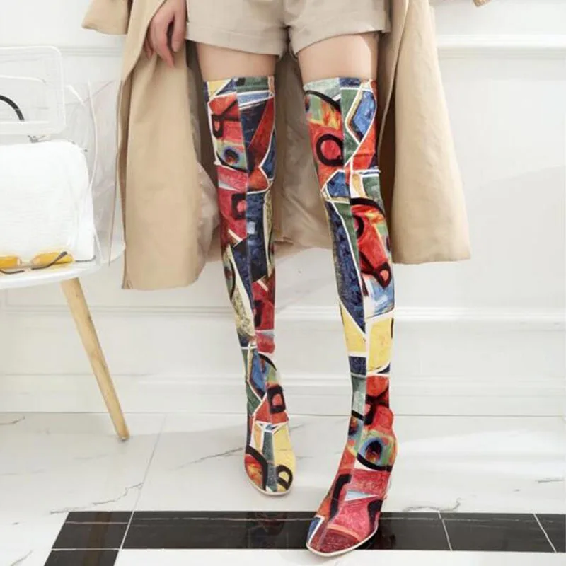 2018Spring Autumn Women Boot Elastic Stovepipe Socks multicolor Boots Over the Knee Boots Strange Style Heels Shoes Woman Boots
2018Spring Autumn Women Boot Elastic Stovepipe Socks multicolor Boots Over the Knee Boots Strange Style Heels Shoes Woman Boots