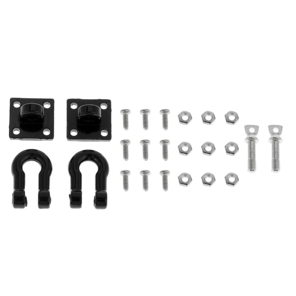 2Pcs Metal RC Car Winch Shackles D-Rings Towing Bolts for 1/10 Traxxas TRX4, Axial SCX10 D90 Rock Crawler Parts