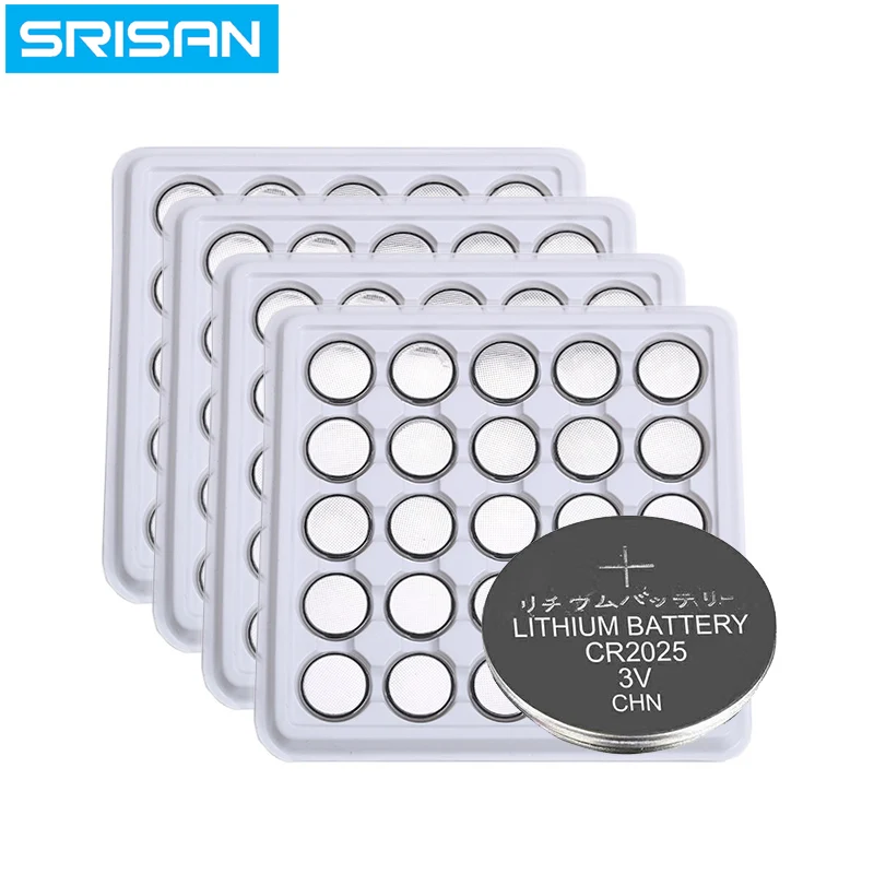 SRISAN 100pcs CR2025 3V Cell Coin Button Battery lithium Li-ion ECR2025 DL2025 BR2025 KL2025 L2025 Watches,clocks toys LED flash
SRISAN 100pcs CR2025 3V Cell Coin Button Battery lithium Li-ion ECR2025 DL2025 BR2025 KL2025 L2025 Watches,clocks toys LED flash