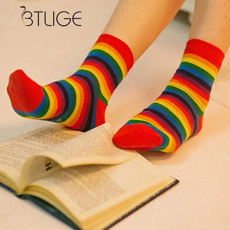 Rainbow Socks Teen Girls