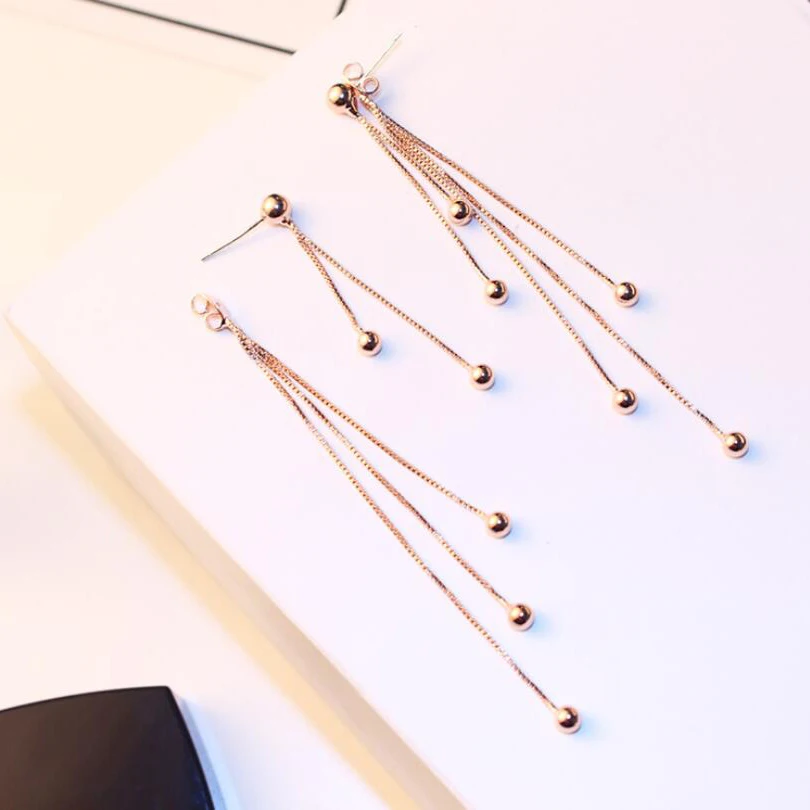 Fashion Jewelry Stylish Rose Gold Color Star Streamlined Tassel Long Earrings For Women metal Chain Tassel Ear Wire earrings
Fashion Jewelry Stylish Rose Gold Color Star Streamlined Tassel Long Earrings For Women metal Chain Tassel Ear Wire earrings