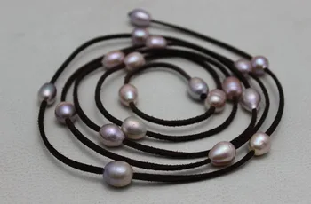 New Arriver Leather Pearl Jewelry Dark Brown Leather Natural Purple Freshwater Pearl Necklace 10x12mm 48 inches
New Arriver Leather Pearl Jewelry Dark Brown Leather Natural Purple Freshwater Pearl Necklace 10x12mm 48 inches