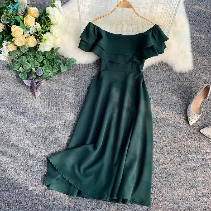 Fashion Off Shoulder Sexy Ruffles Summer Midi Long Dress Vestido De Festa Party Women Casual Beach A-Line High Waist Vestidos
Fashion Off Shoulder Sexy Ruffles Summer Midi Long Dress Vestido De Festa Party Women Casual Beach A-Line High Waist Vestidos