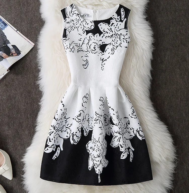 New Brand Summer Dress Plus Size Women Print Floral Vest Dress Sleeveless A Line Vintage Party Dresses Spring Vestido De Festa
New Brand Summer Dress Plus Size Women Print Floral Vest Dress Sleeveless A Line Vintage Party Dresses Spring Vestido De Festa