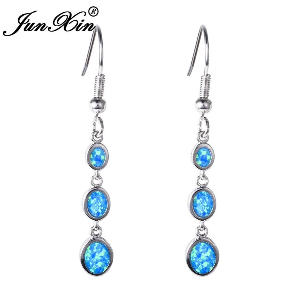 JUNXIN 925 Sterling Silver Blue White Fire Opal Drop Earrings For Women Oval Stone Long Chains Dangle Earrings Female Wedding
JUNXIN 925 Sterling Silver Blue White Fire Opal Drop Earrings For Women Oval Stone Long Chains Dangle Earrings Female Wedding