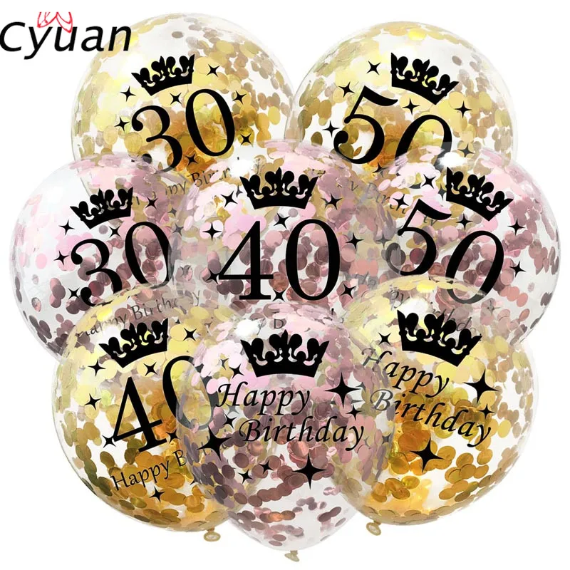 Cyuan 5Pcs Adult Birthday Party Balloons 30th/40th/50th Birthday Confetti Balloons Party Decoration 12 inch Latex Ballon 30 Year
Cyuan 5Pcs Adult Birthday Party Balloons 30th/40th/50th Birthday Confetti Balloons Party Decoration 12 inch Latex Ballon 30 Year