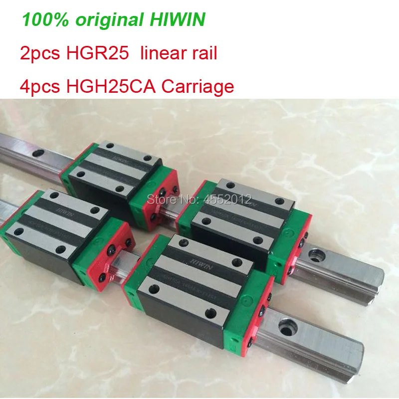 

2pcs HIWIN linear guide 100% Original HIWIN HGR25 - 1000mm 1200mm 1500mm with 4pcs linear rail carriage HGH25CA or HGW25CA