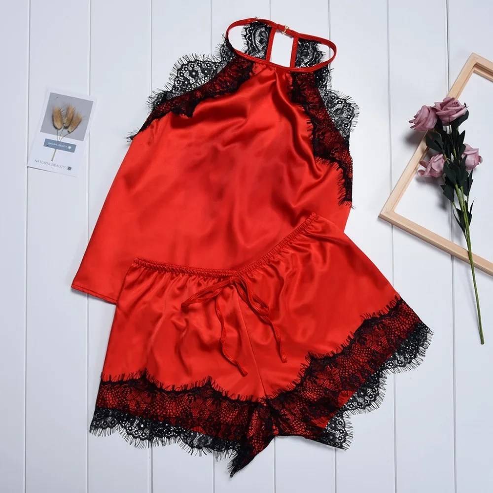 Women summer 2019 fashion Lace Sexy Lingerie pajama femme underwear set home suit female solid sleeveless tops+shorts set black
Women summer 2019 fashion Lace Sexy Lingerie pajama femme underwear set home suit female solid sleeveless tops+shorts set black