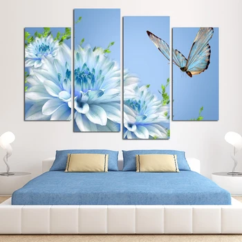 2017 4 Panels Blue Chrysanthemum Flower Large HD Picture Canvas Painting Artwork Modern Home Decoration Poster Wall Living room
2017 4 Panels Blue Chrysanthemum Flower Large HD Picture Canvas Painting Artwork Modern Home Decoration Poster Wall Living room