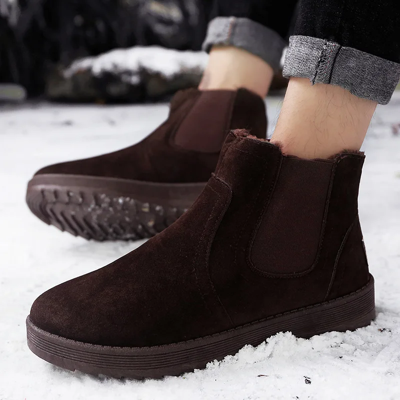 Slip on Winter Shoes Mens Chelsea Boots Platform 2018 Faux Suede Casual Flat Ankle Boots Plush Warm Cotton Shoes for Men
Slip on Winter Shoes Mens Chelsea Boots Platform 2018 Faux Suede Casual Flat Ankle Boots Plush Warm Cotton Shoes for Men