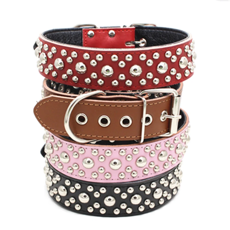 PipiFren Genuine Leather Big Dogs Collars Round Rivets Accessories for Large Dogs Pets Leather Collar collier chien
PipiFren Genuine Leather Big Dogs Collars Round Rivets Accessories for Large Dogs Pets Leather Collar collier chien