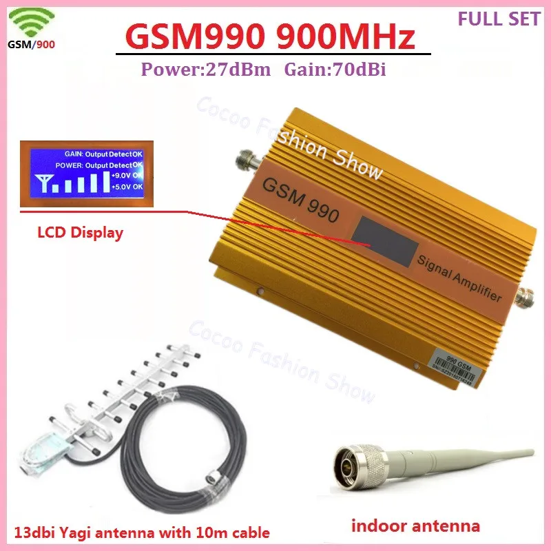 LCD Display 2G GSM 900MHz Repeater Gain 70db GSM Repetidor Celular CellPhone Signal Booster Amplifier + GSM Antenna Full Set
LCD Display 2G GSM 900MHz Repeater Gain 70db GSM Repetidor Celular CellPhone Signal Booster Amplifier + GSM Antenna Full Set