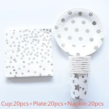 60pcs Silver Dot Disposable Party Tableware Sets Paper Plates Cups Napkins for Birthday Bridal Shower Children Party Decoration 
60pcs Silver Dot Disposable Party Tableware Sets Paper Plates Cups Napkins for Birthday Bridal Shower Children Party Decoration