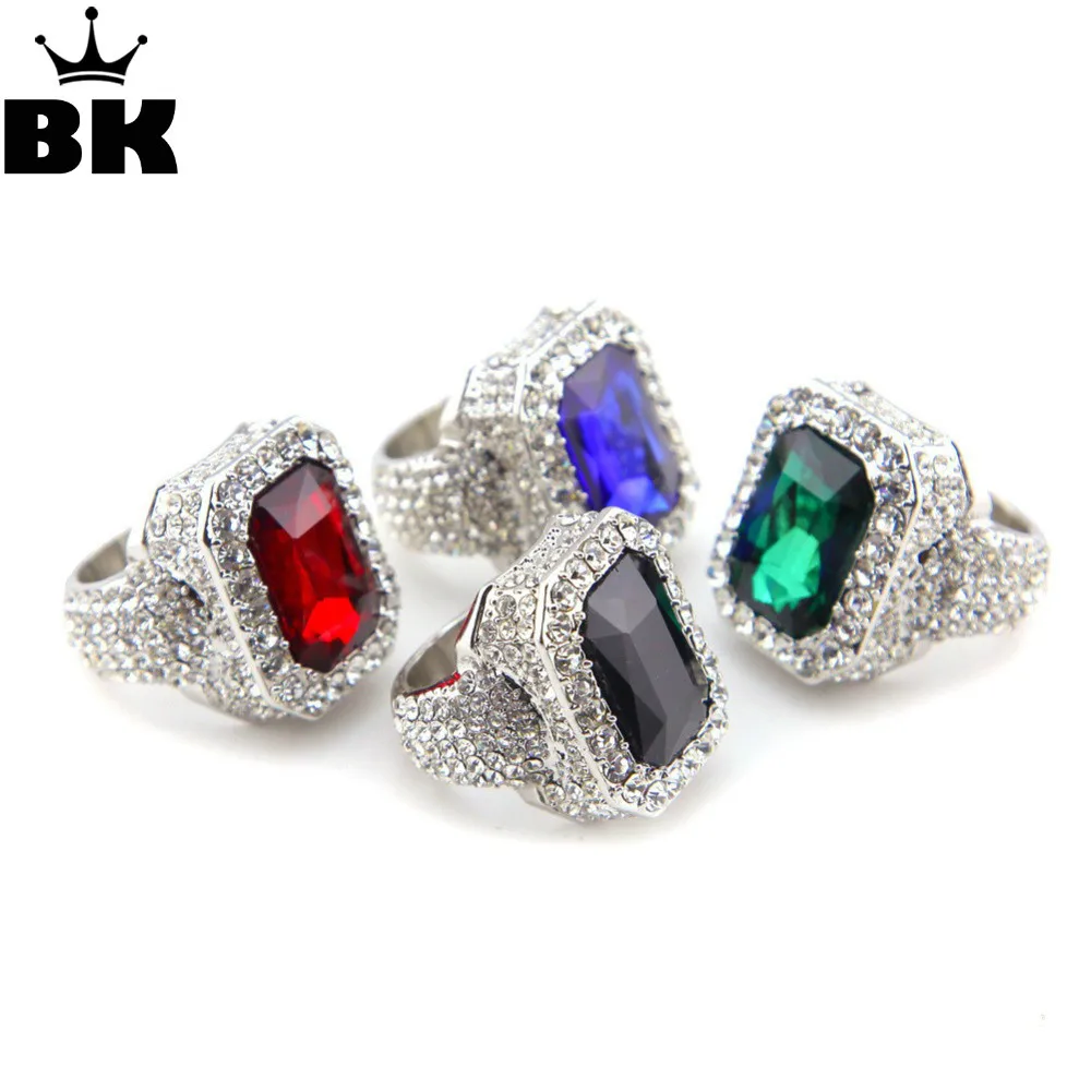 Men Hip Hop Jewelry Iced out Gold/Silver Plated Red Green Ring Fashion Bling Full Rhinestone Crystal Stone Punk Rings Gift
Men Hip Hop Jewelry Iced out Gold/Silver Plated Red Green Ring Fashion Bling Full Rhinestone Crystal Stone Punk Rings Gift