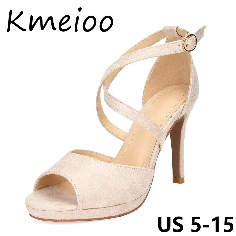 Kmeioo Woman Shoes Peep Toe Sandals Ankle Strap Med Heels Cross Tied Shoes Ladies Office Dress Shoes summer womens sandals
Kmeioo Woman Shoes Peep Toe Sandals Ankle Strap Med Heels Cross Tied Shoes Ladies Office Dress Shoes summer womens sandals