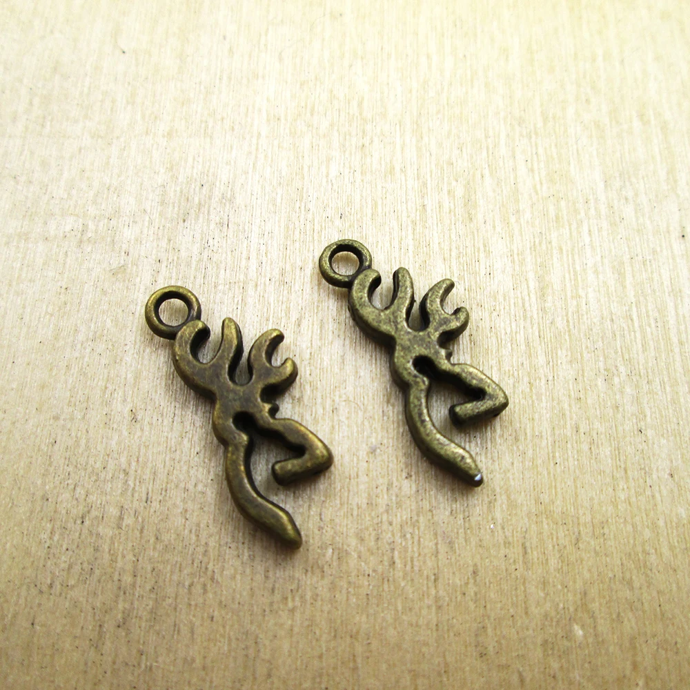 

30pcs-- Deer Head Silhouette charm Deer Antlers Charms Pendants DIY necklace/ bracelets charms antique bronze tone