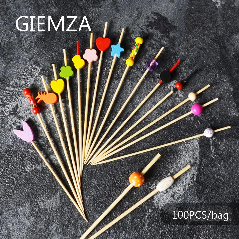 GIEMZA 100pcs Disposable Stick Color Natural Bamboo Stick Fruit Sign Toothpick Cocktail Decoration Sign Fruit Dessert Fork Tool
GIEMZA 100pcs Disposable Stick Color Natural Bamboo Stick Fruit Sign Toothpick Cocktail Decoration Sign Fruit Dessert Fork Tool