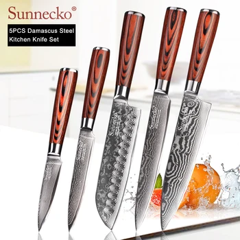 SUNNECKO 73 Layers Damascus Steel Chef Knife Japanese Kitchen Knives Pakka Wood Handle Utility Santoku Slicing Paring Cut Knives
SUNNECKO 73 Layers Damascus Steel Chef Knife Japanese Kitchen Knives Pakka Wood Handle Utility Santoku Slicing Paring Cut Knives