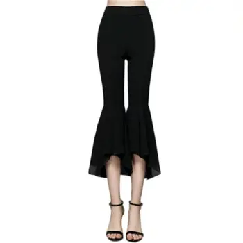 2019 New Summer Women Irregular Ruffles Black Chiffon Patchwork Big Flare Pant Femlae Slim Elasticity Plus Size 3XL Trouser Z182
2019 New Summer Women Irregular Ruffles Black Chiffon Patchwork Big Flare Pant Femlae Slim Elasticity Plus Size 3XL Trouser Z182