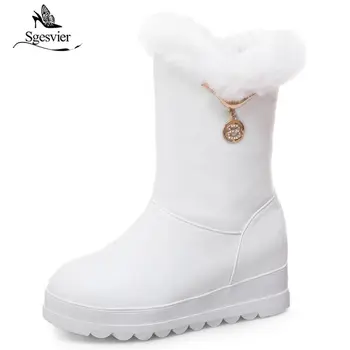 Sgesvier shoes women 2018 new leisure college style wedges platform slip-on white boots black size 43 winter mid calf boots B668
Sgesvier shoes women 2018 new leisure college style wedges platform slip-on white boots black size 43 winter mid calf boots B668