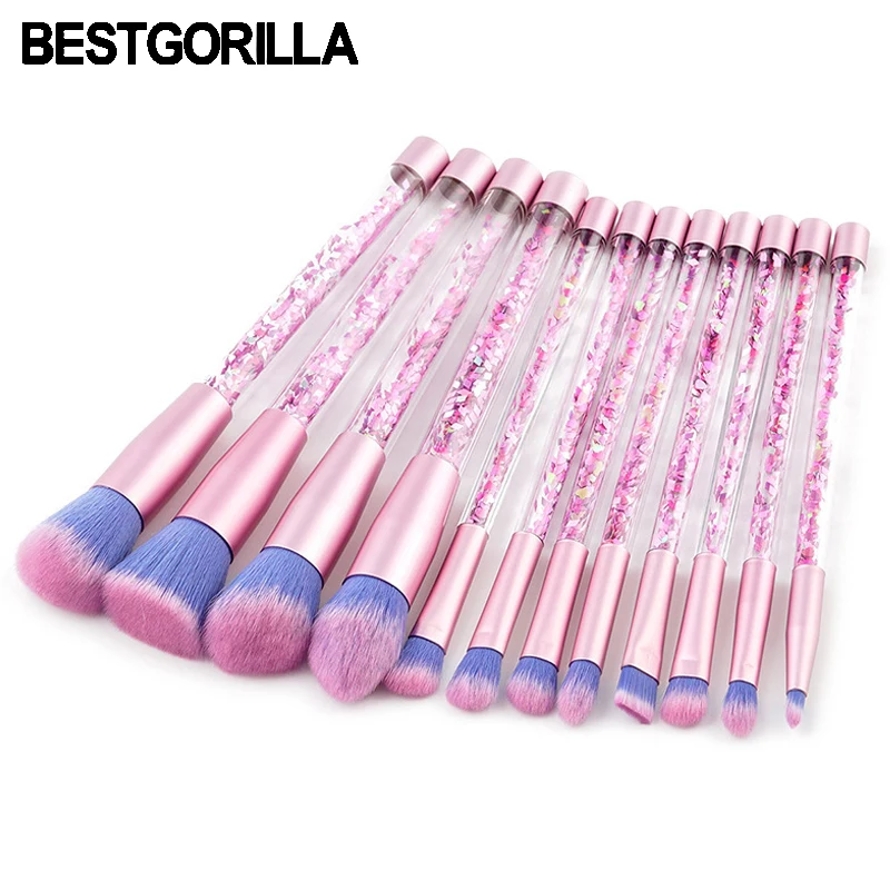 New 12pc/set crystal quicksand Makeup Brushes Set Cosmetic Foundation Eyshadow Blusher Powder Blending Brush beauty tools kits
New 12pc/set crystal quicksand Makeup Brushes Set Cosmetic Foundation Eyshadow Blusher Powder Blending Brush beauty tools kits