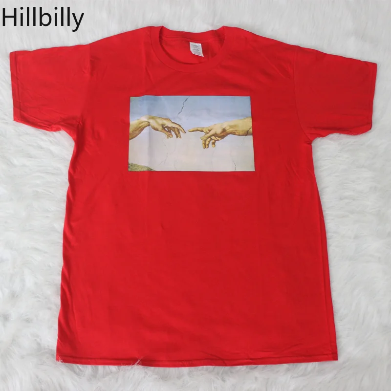 Hillbilly 2019 Cotton Tee Summer Fashion Michelangelo Hands Printed T-Shirt Women Tumblr Grunge Graphic Tee Casual Oversize Tops
Hillbilly 2019 Cotton Tee Summer Fashion Michelangelo Hands Printed T-Shirt Women Tumblr Grunge Graphic Tee Casual Oversize Tops