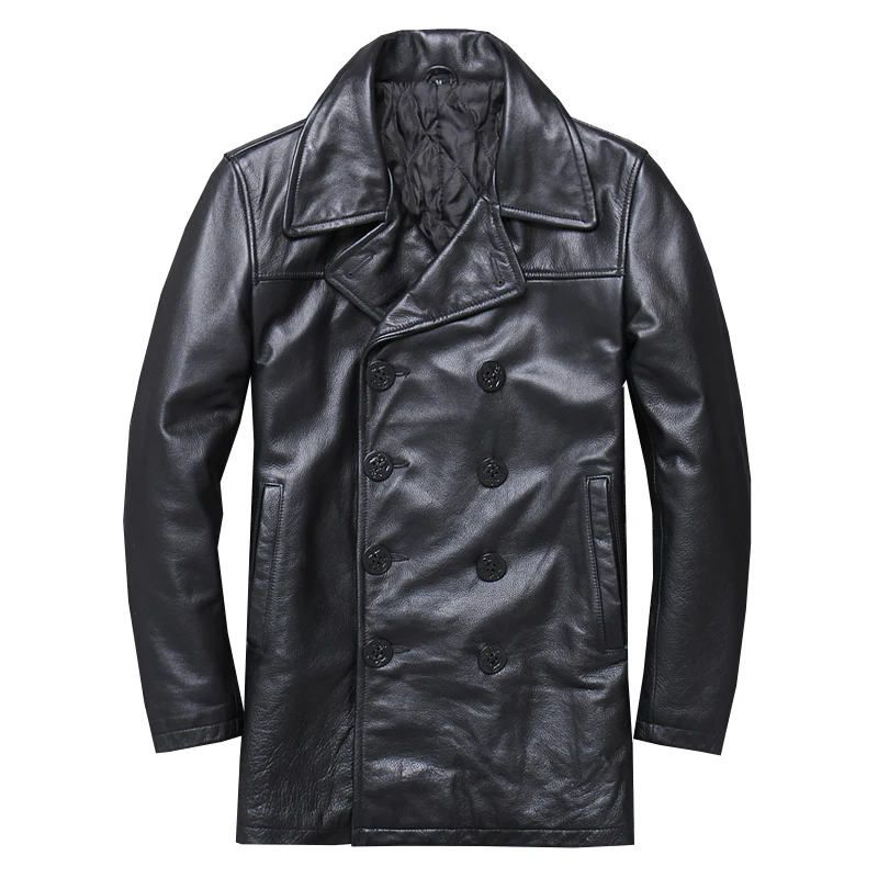 Classic Genuine Leather Jacket Men 100% Cow Cowhide High Quality Trench Style Double Breasted Autumn Winter Outerwear Overcoat
Classic Genuine Leather Jacket Men 100% Cow Cowhide High Quality Trench Style Double Breasted Autumn Winter Outerwear Overcoat