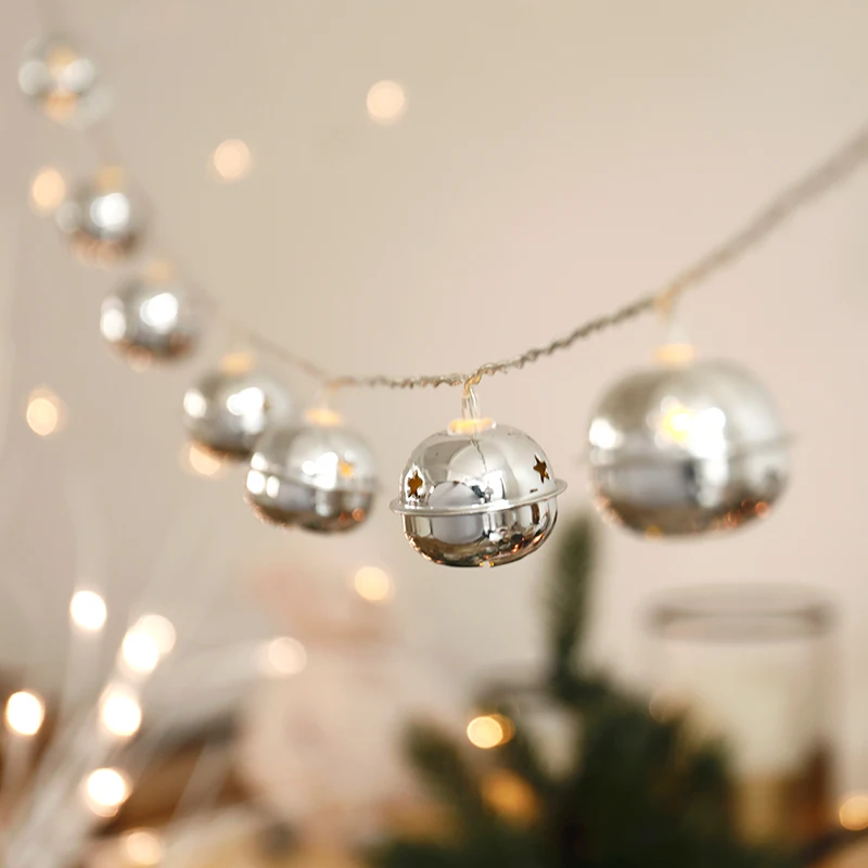 80 Led Chrome Chirstmas Bell Battery Plug String Lights 10m LED Decoration For Christmas Garland On The Window kerstverlichting
80 Led Chrome Chirstmas Bell Battery Plug String Lights 10m LED Decoration For Christmas Garland On The Window kerstverlichting