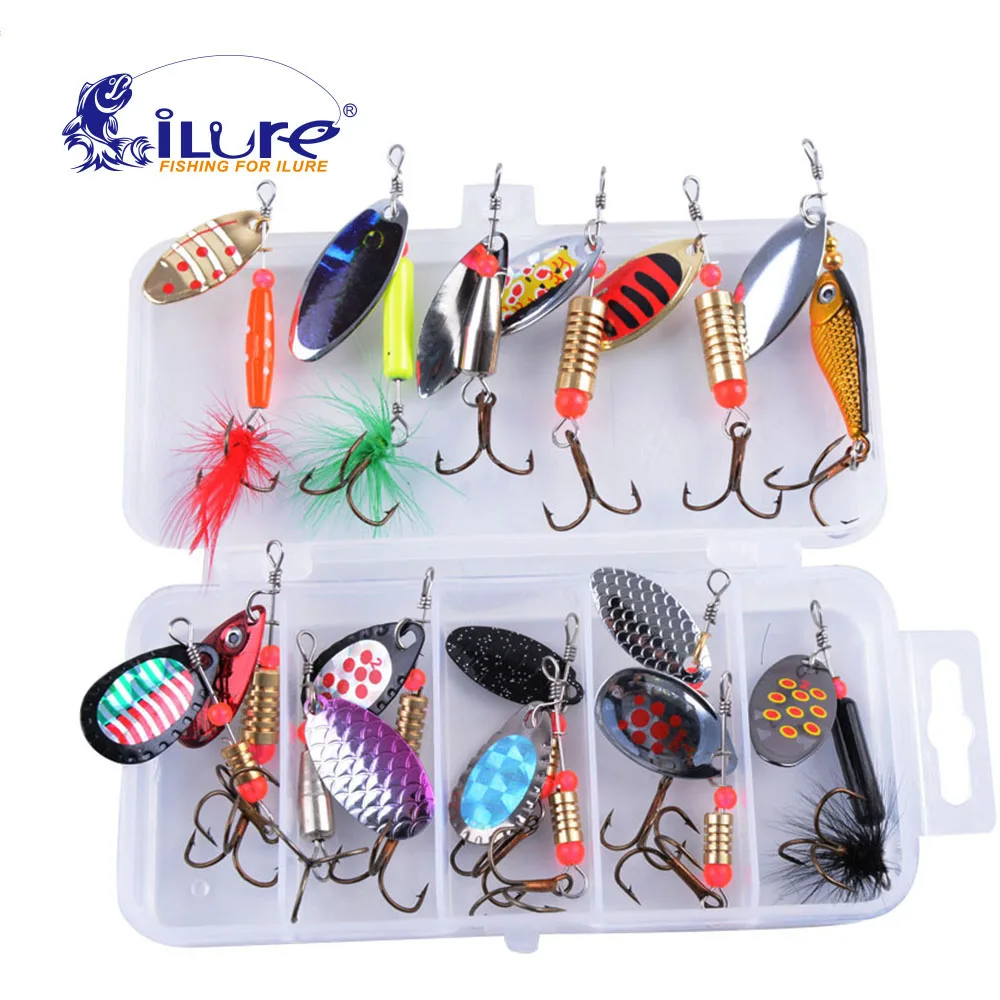 iLure 15pcs/lot Metal Fishing Lure Mixed color / Size Metal Spoon Sequins Bait hard bait Spinner Bait with Hook for Carp Fishing
iLure 15pcs/lot Metal Fishing Lure Mixed color / Size Metal Spoon Sequins Bait hard bait Spinner Bait with Hook for Carp Fishing