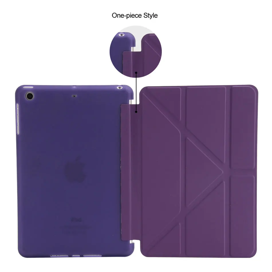 Soft TPU Tablets Case For iPad Mini 123 7.9 Multi-folded Smart TPU+PU Tablet Case Protective Cover For iPad Mini Case 7.9 Case-2