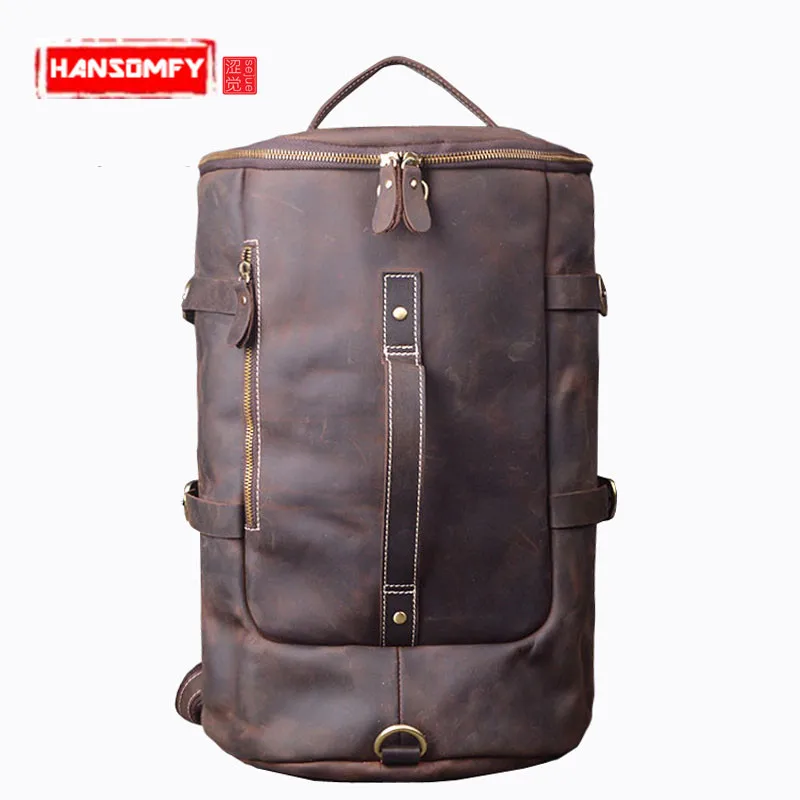 New Original crazy horse leather Men Backpacks travel bag shoulder bag Genuine Leather Large capacity Drum shape Bags backpack
New Original crazy horse leather Men Backpacks travel bag shoulder bag Genuine Leather Large capacity Drum shape Bags backpack