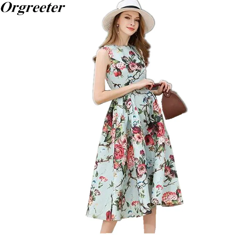 Orgreeter 2018 New Print Floral Runway Party Dress Summer Casual Big Size Office Work Long Mid-calf Dress
Orgreeter 2018 New Print Floral Runway Party Dress Summer Casual Big Size Office Work Long Mid-calf Dress