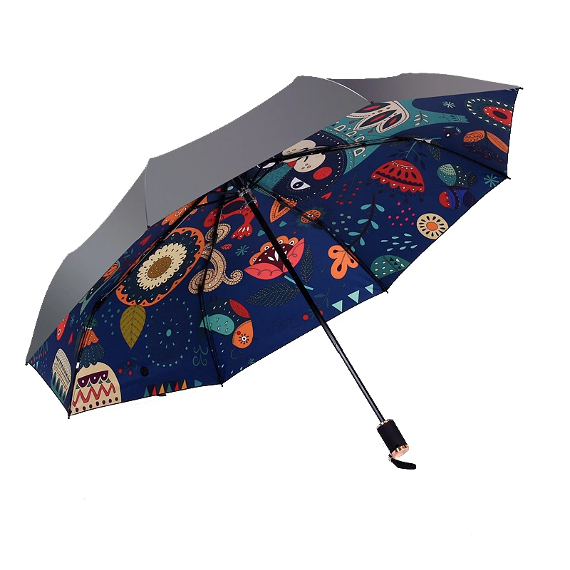 2018 New Woman Folding Umbrella Black Coating Female Parasol Anti-UV Protection Three Folding Female's Business Umbrella
2018 New Woman Folding Umbrella Black Coating Female Parasol Anti-UV Protection Three Folding Female's Business Umbrella