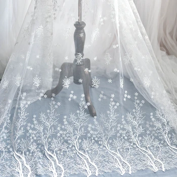 Snowflake embroidery Lace fabric Wedding veil Fashion Net yarn fabric Dress decorative accessories RS810
Snowflake embroidery Lace fabric Wedding veil Fashion Net yarn fabric Dress decorative accessories RS810