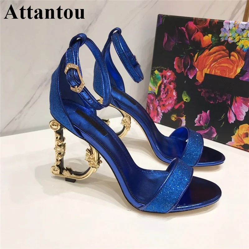 Fashion Metal Letter Designeer Heeled Gladiator High Heel Sandals Women One Belt Gold Glitter Sequins Catwalk Summer Sandalias
Fashion Metal Letter Designeer Heeled Gladiator High Heel Sandals Women One Belt Gold Glitter Sequins Catwalk Summer Sandalias